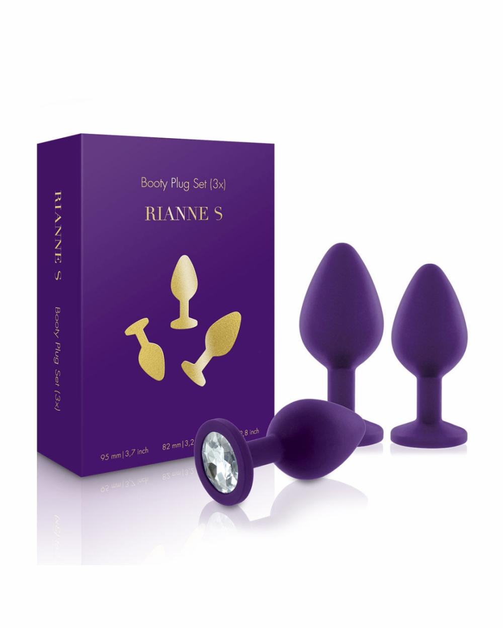 Anal Toys | 3 Piece Silicone Booty Plug With Gem Set – Purple Anal Toys Anal Toys