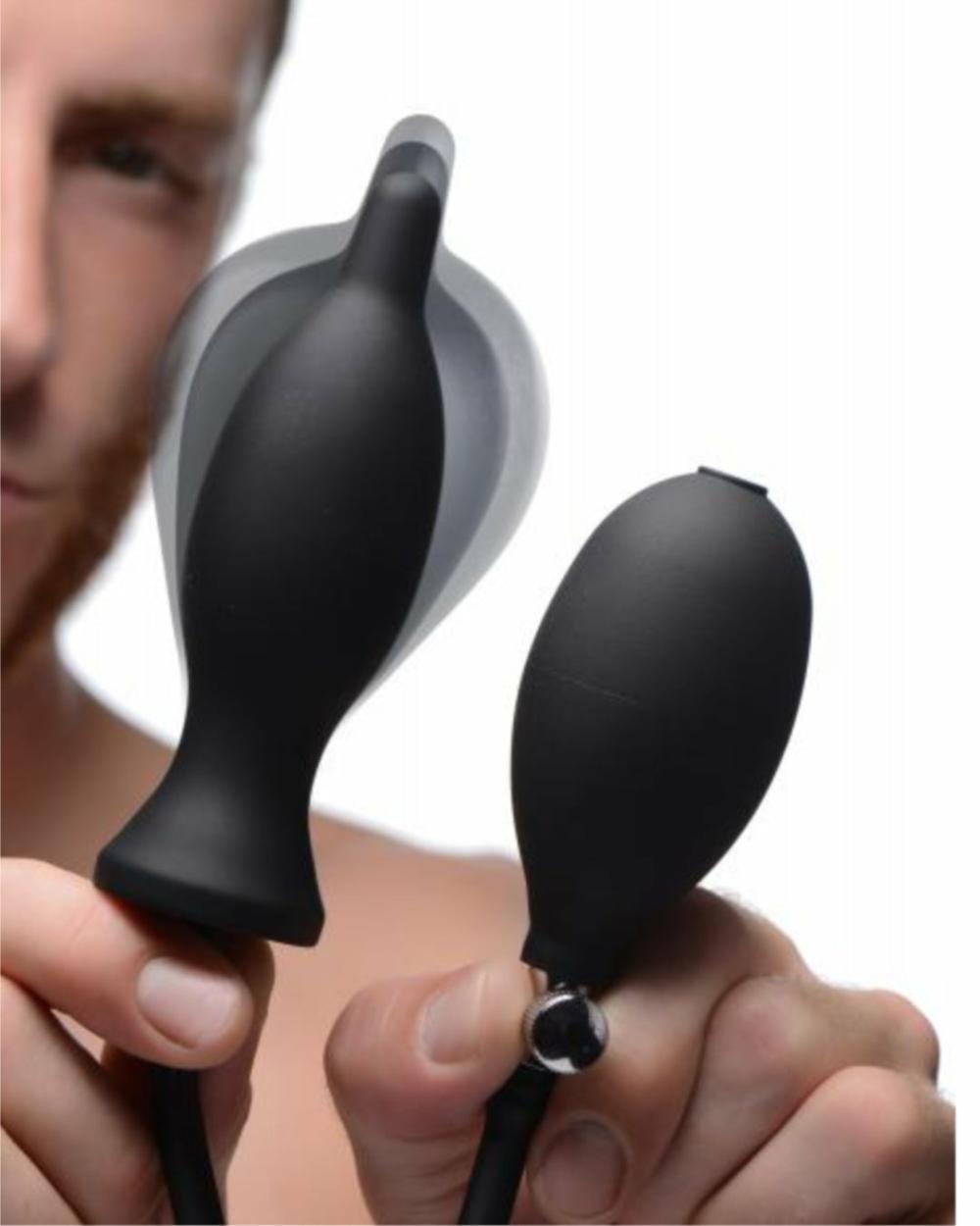 Anal Toys | Dark Inflator Black Silicone Inflatable Butt Plug Anal Toys Anal Toys