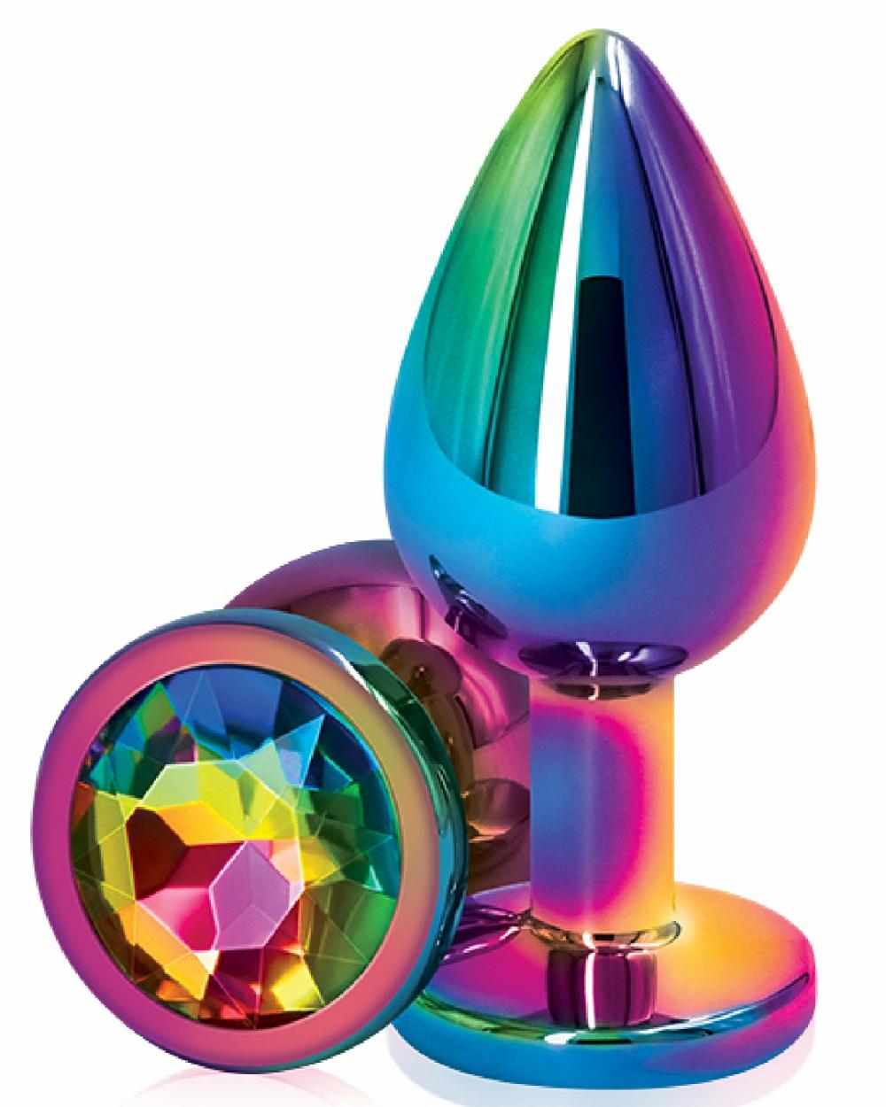 Anal Toys | Rear Assets Multi Color Metal & Rainbow Gem Anal Plug – Small Anal Toys Anal Toys