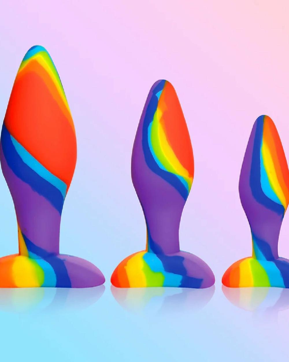 Anal Toys | Simply Sweet Rainbow Silicone Butt Plug Set Anal Toys Anal Toys