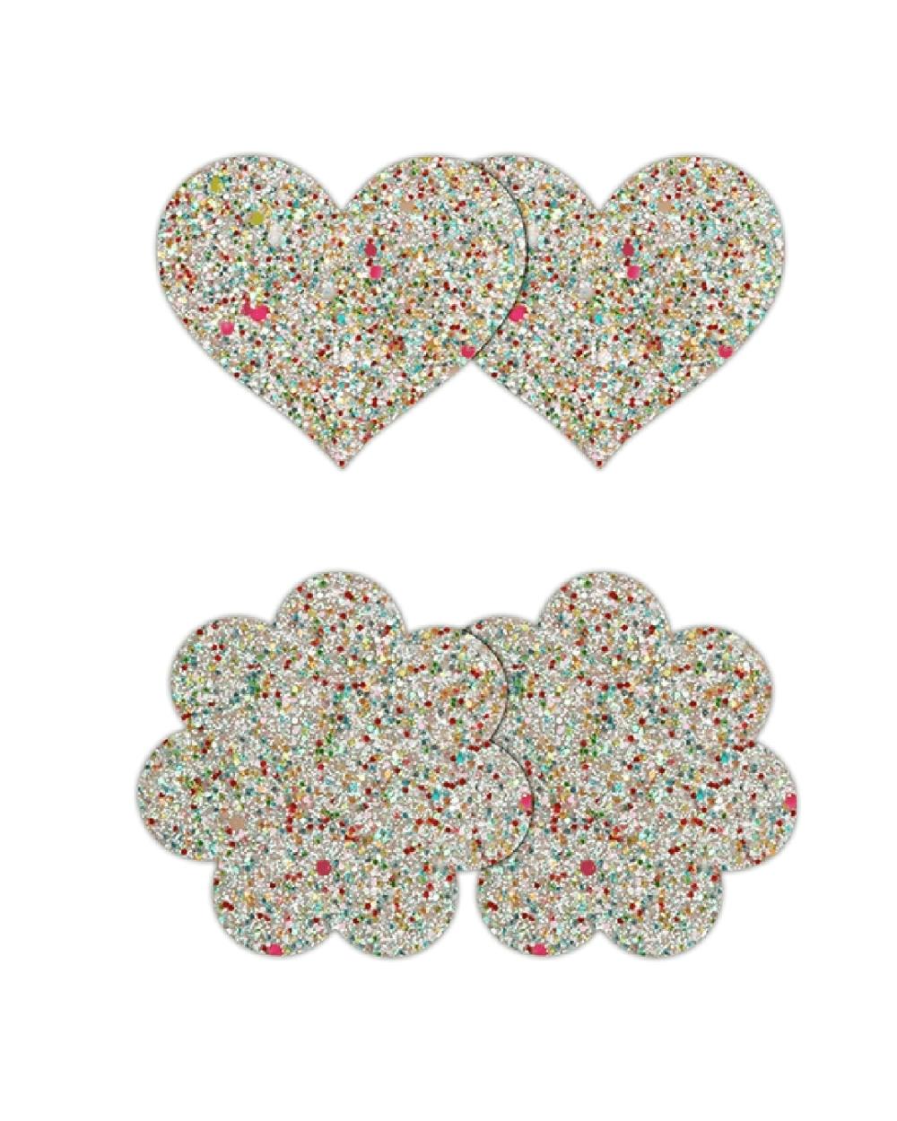 Bondage | Pretty Pasties Sparkle Hearts & Flowers – Set Of 2 Bondage Bondage