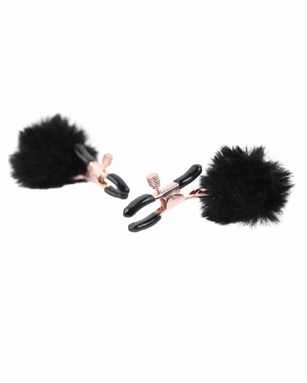 Bondage | Sex And Mischief Faux Fur Nipple Clamps – Black Bondage Bondage