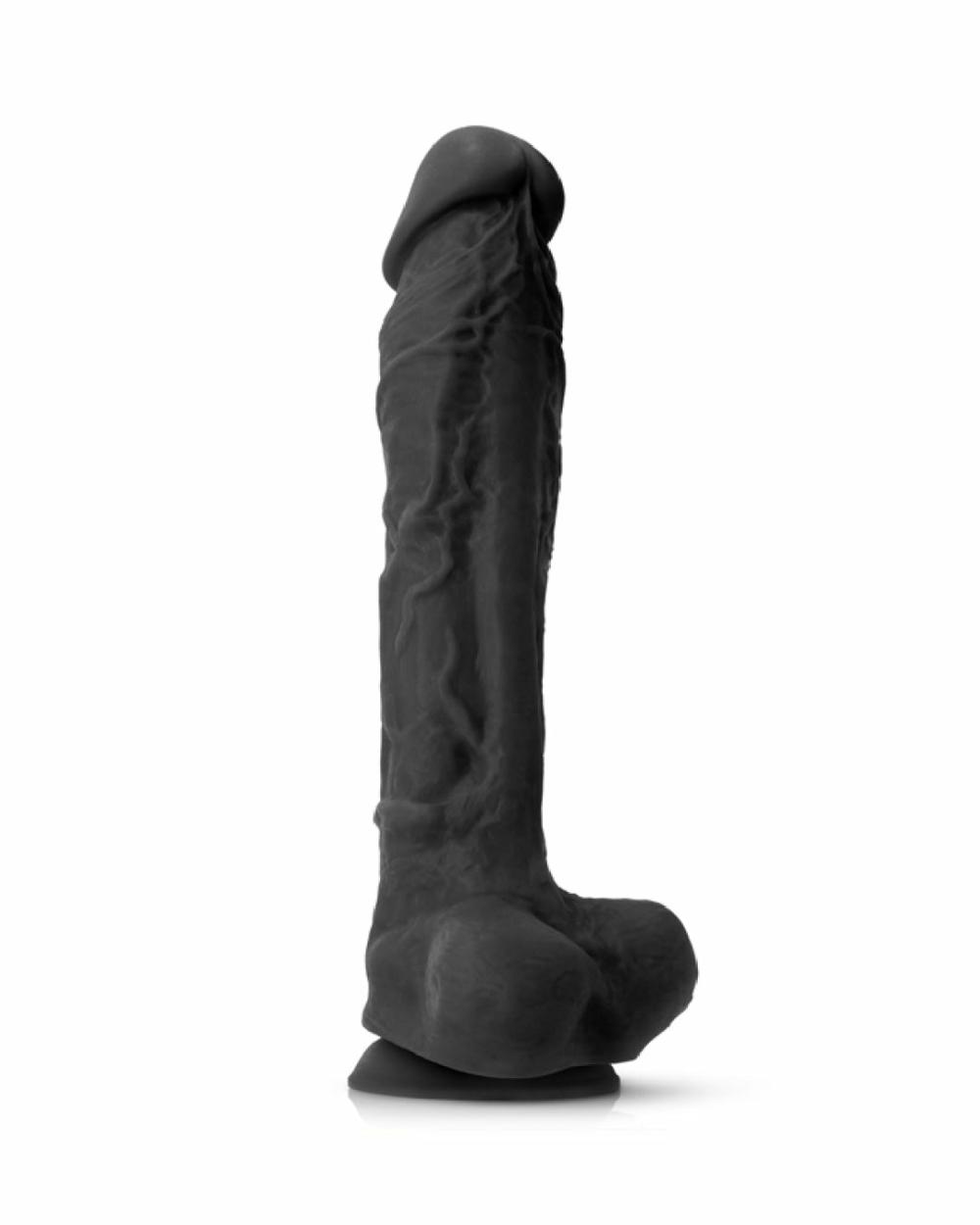 Dildos | Colours Realistic 12 Inch Silicone Suction Cup Dildo – Black Dildos Dildos