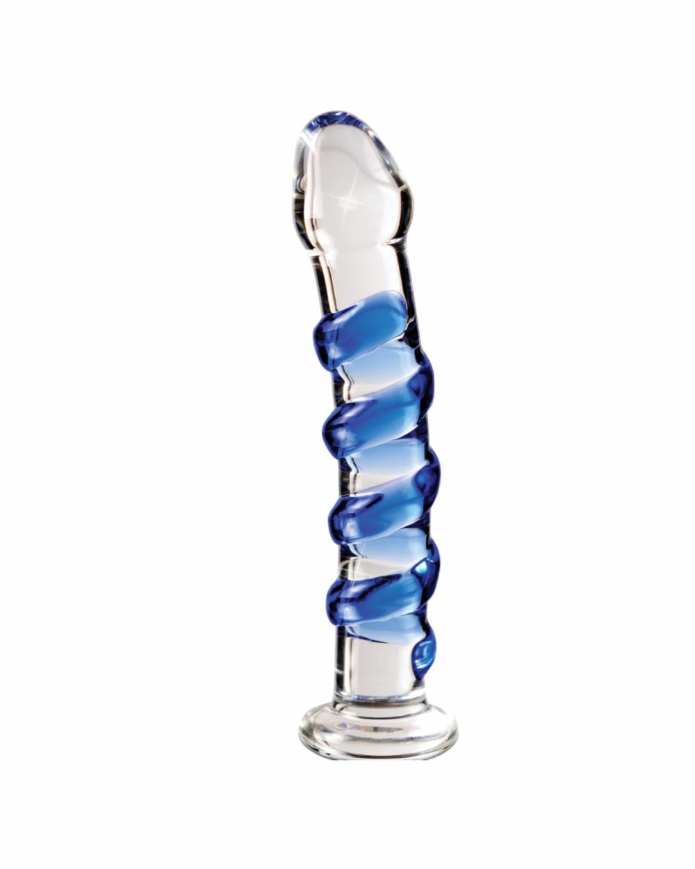 Dildos | Icicles No. 5 Blue Spiral Glass 7 Inch Dildo Dildos Dildos