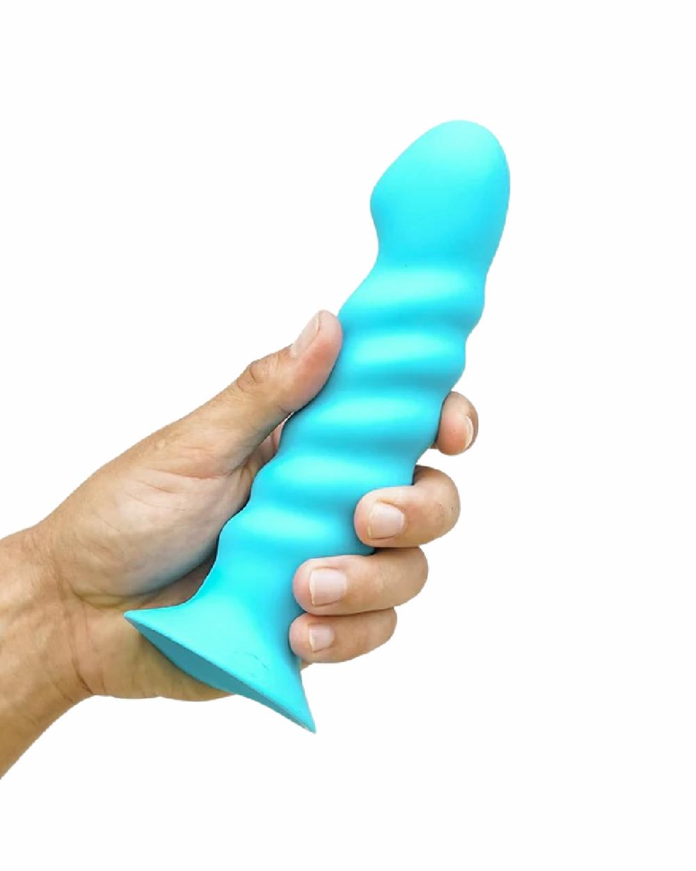 Dildos | Kendall Firm Silicone 8 Inch Ribbed Dildo – Blue Dildos Dildos