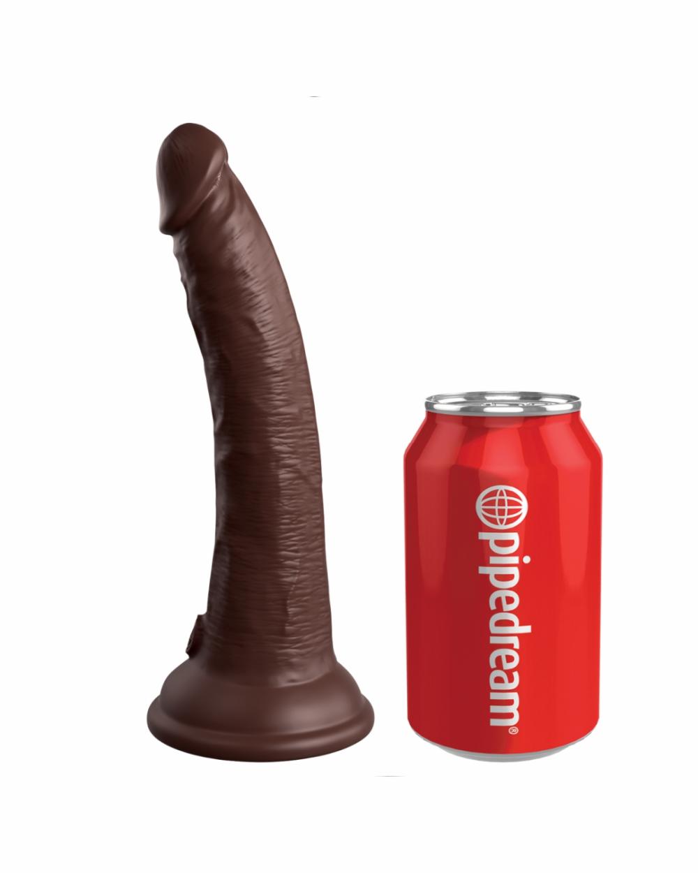 Dildos | King Cock Elite 7" Vibrating Silicone Dual Density Dildo – Chocolate Dildos Dildos