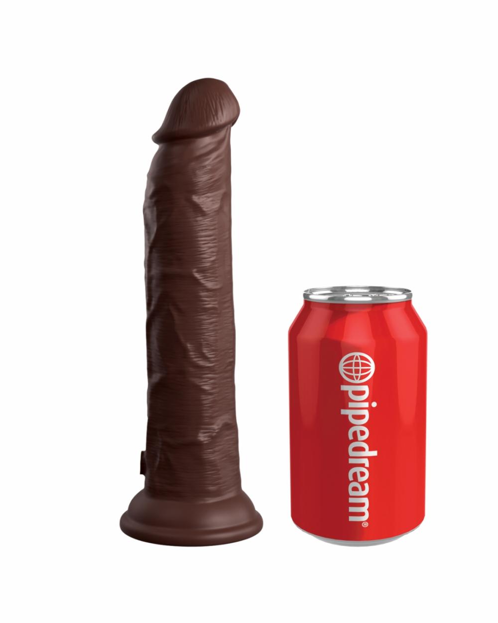 Dildos | King Cock Elite 9" Vibrating Silicone Dual Density Dildo With Remote  – Chocolate Dildos Dildos