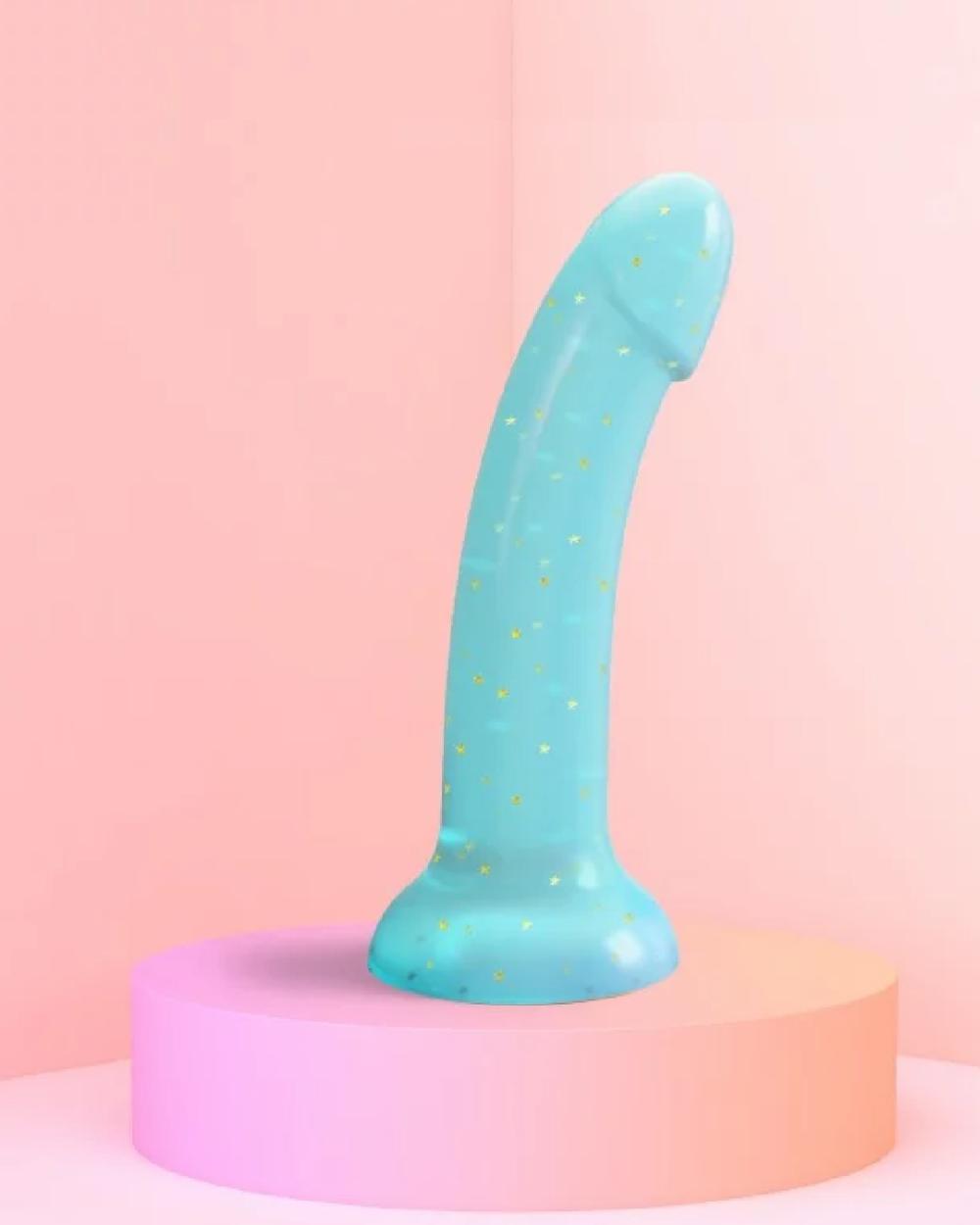 Dildos | Nightfall Teal Glitter 7 Inch Silicone Dildo Dildos Dildos