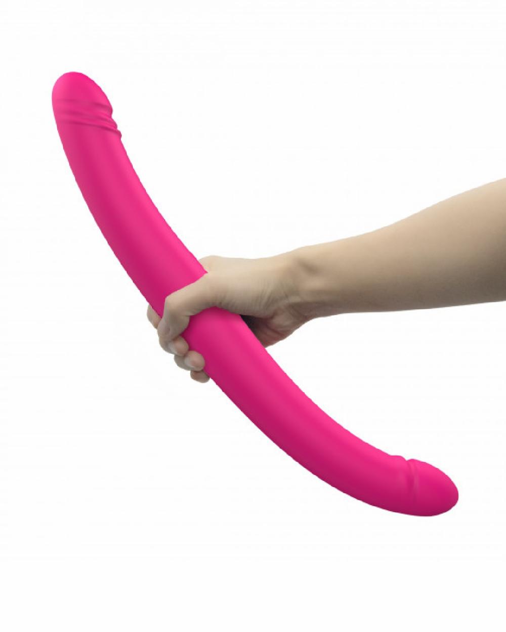 Dildos | Orgasmic Double Duo 16.5 Inch Vibrating, Thrusting Pink Dildo Dildos Dildos