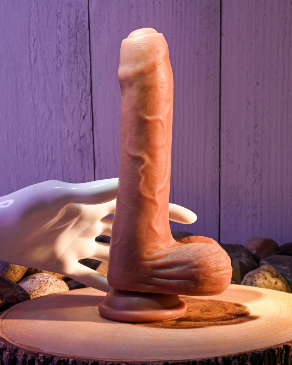 Dildos | Peek A Boo Uncut Vibrating 8" Silicone Caramel Dildo Dildos Dildos