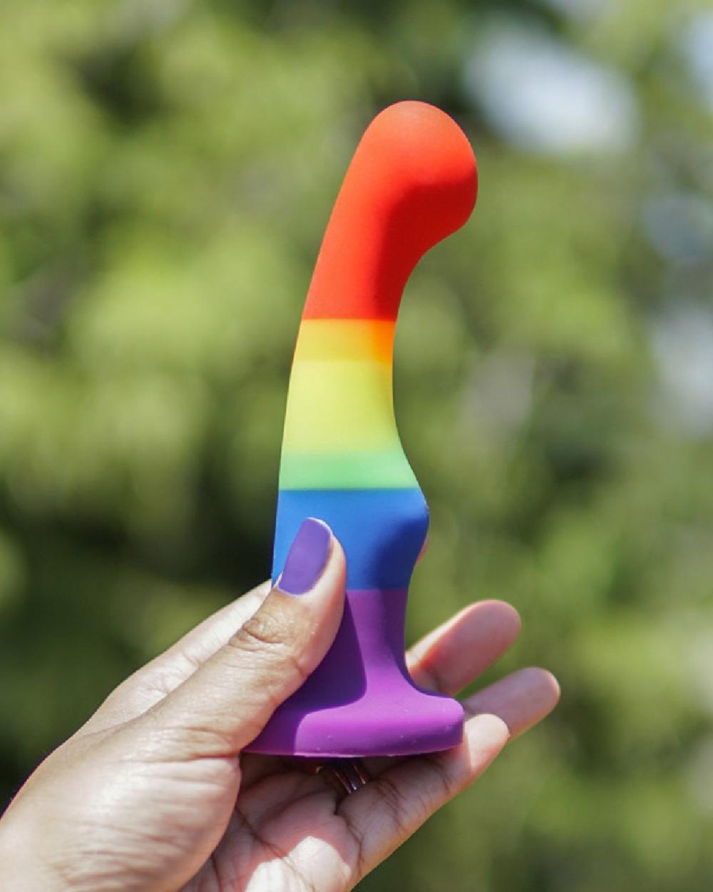 Dildos | Pride 6 Inch Rainbow Striped Silicone Suction Cup Dildo Dildos Dildos