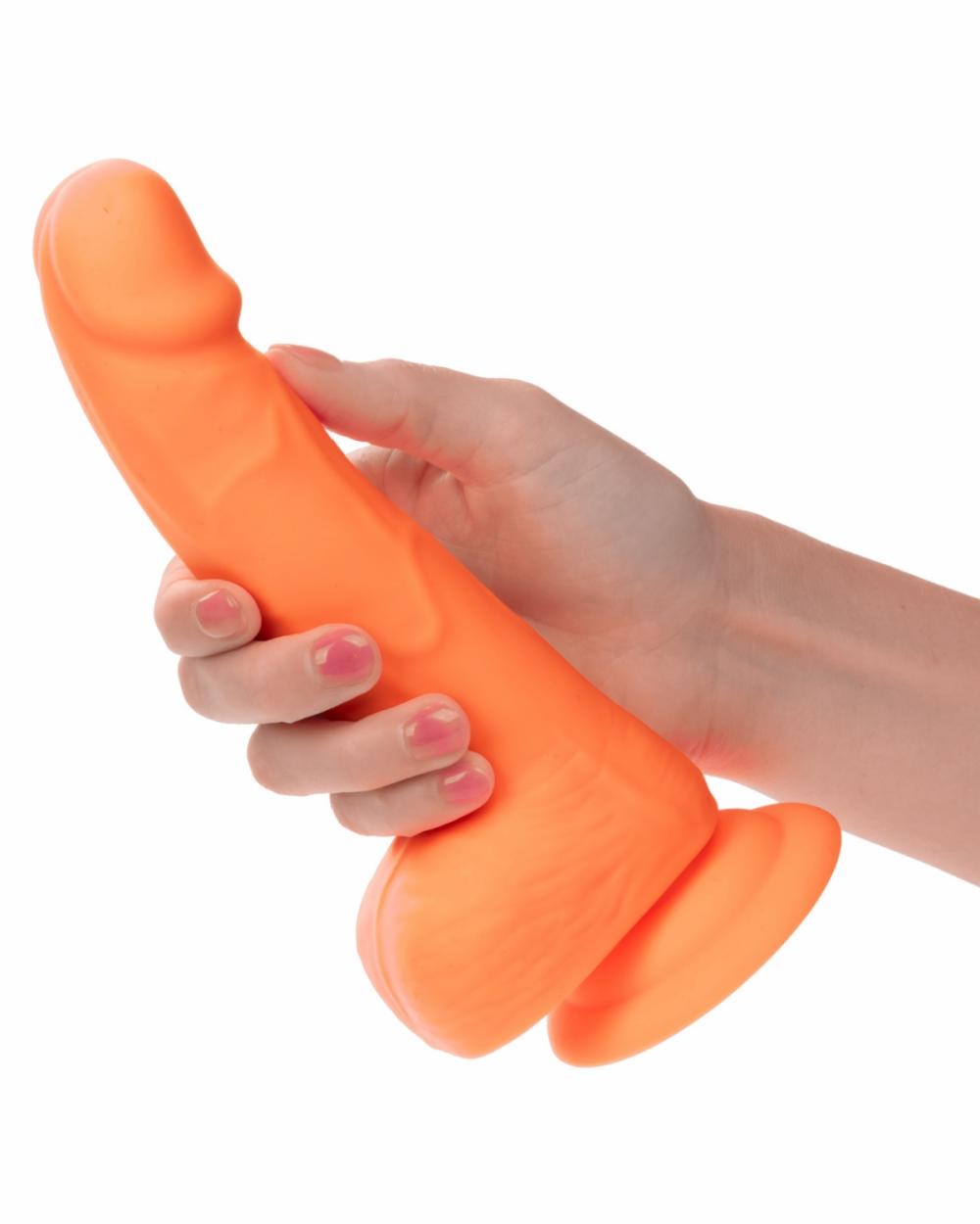 Dildos | Silicone Stud 8 Inch Suction Cup Dildo – Orange Dildos Dildos