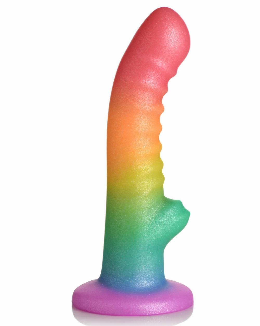 Dildos | Simply Sweet 6.5 Inch Ribbed Silicone Rainbow Dildo Dildos Dildos