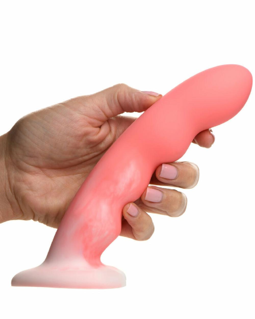 Dildos | Simply Sweet 8 Inch Wavy Dildo With Heart Base – Pink Dildos Dildos