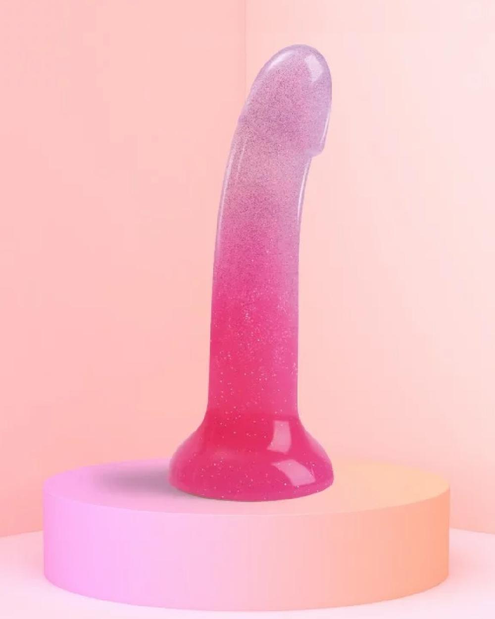 Dildos | Sunrise Pink Ombre Glitter 7 Inch Silicone Dildo Dildos Dildos