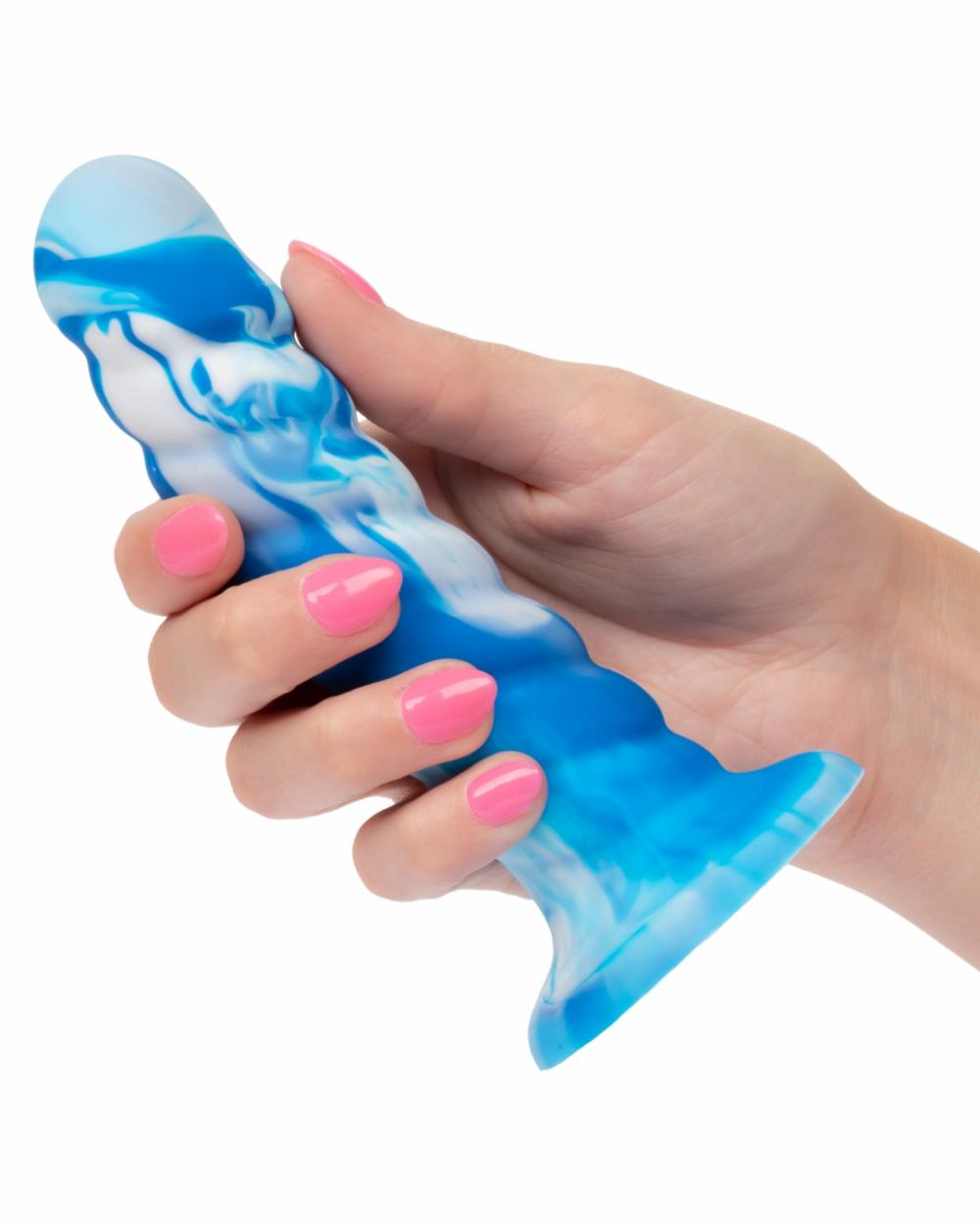 Dildos | Twisted Love Ribbed 5.5 Inch Beginner Silicone Dildo – Blue Dildos Dildos