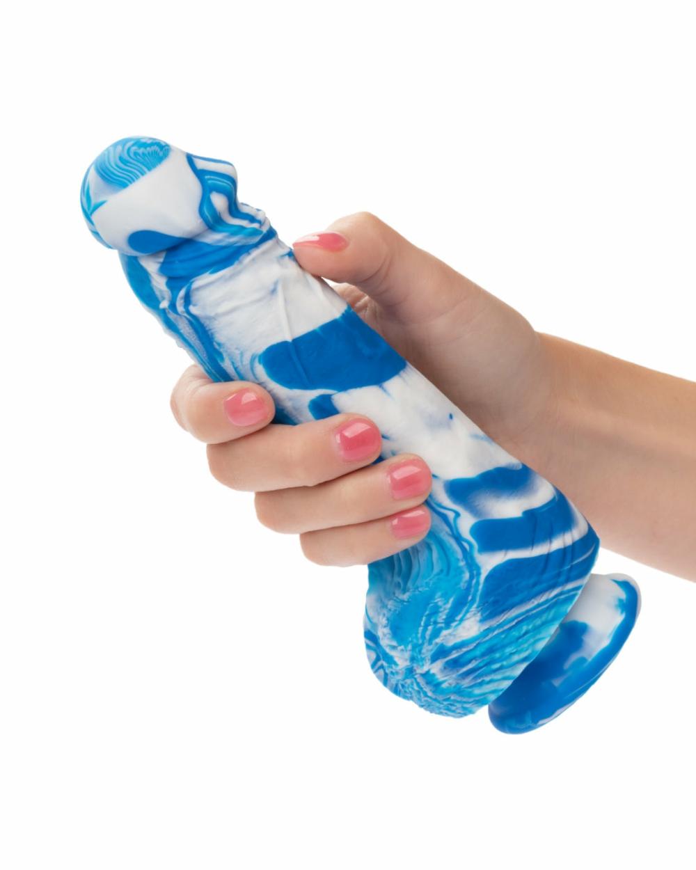 Dildos | Twisted Love Veiny 8 Inch Silicone Tie Dyed Dildo – Blue Dildos Dildos