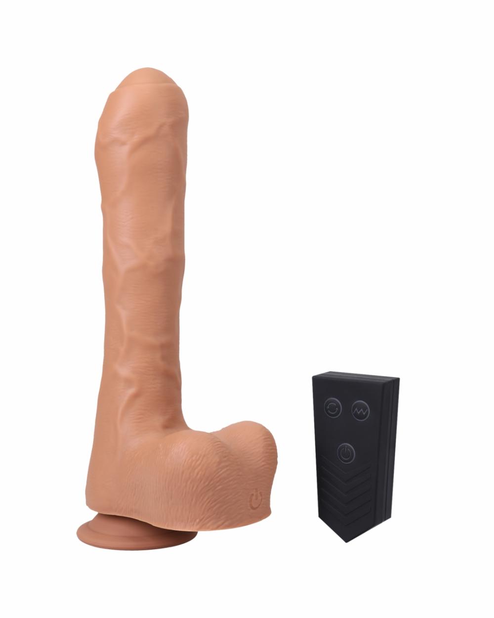 Dildos | Uncut Thruster Mini Vibrating Fuck Machine Silicone Dildo – Caramel Dildos Dildos