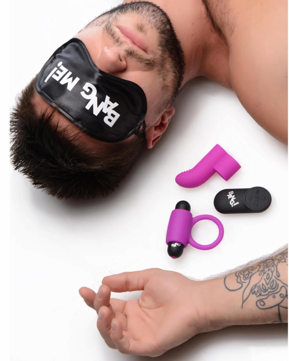 For Couples | Bang! Couple’S Cock Ring, Finger Vibe, Bullet & Blindfold Kit – Purple For Couples For Couples