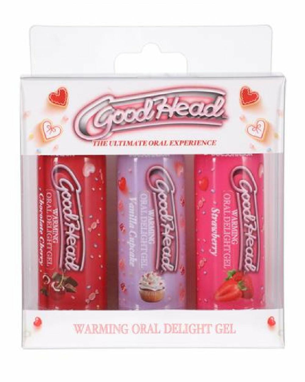 Lubes & Body | Goodhead Warming Oral Delight Gel 3 Pack – Strawberry, Vanilla Cupcake, Chocolate Cherry Lubes & Body Lubes & Body