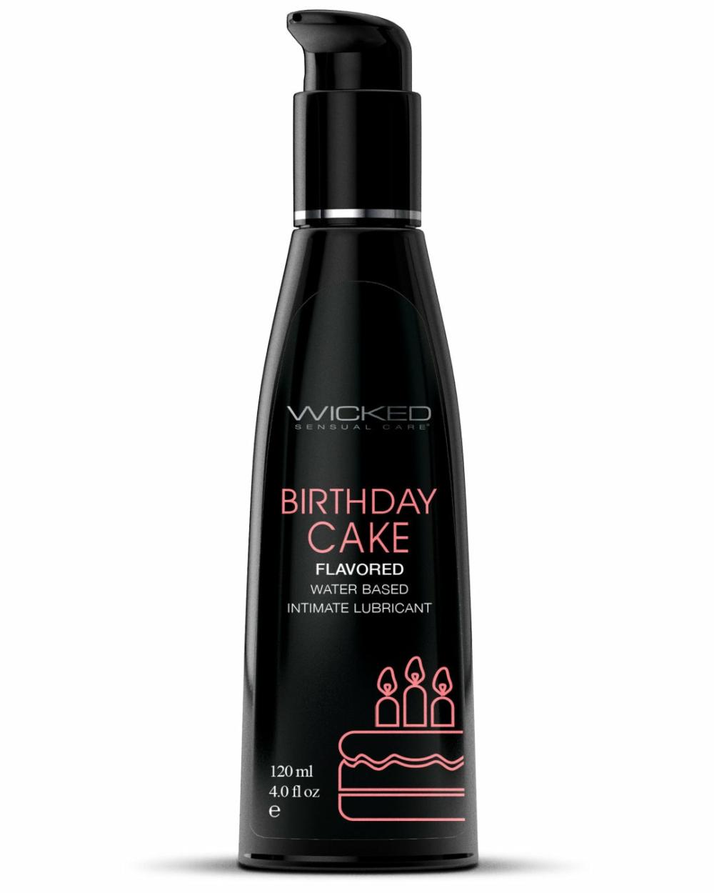 Lubes & Body | Wicked Aqua Birthday Cake Flavored Water Based Lubricant 4 Oz Lubes & Body Lubes & Body