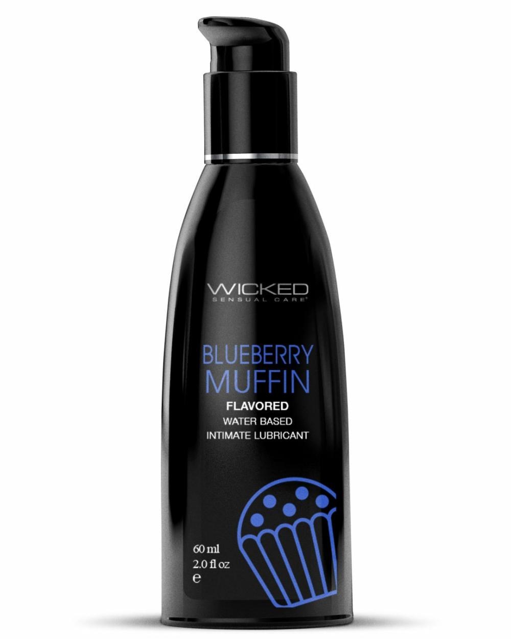 Lubes & Body | Wicked Aqua Blueberry Muffin Flavored Water Based Lubricant 2 Oz Lubes & Body Lubes & Body