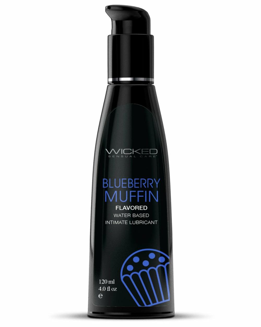 Lubes & Body | Wicked Aqua Blueberry Muffin Flavored Water Based Lubricant 4 Oz Lubes & Body Lubes & Body