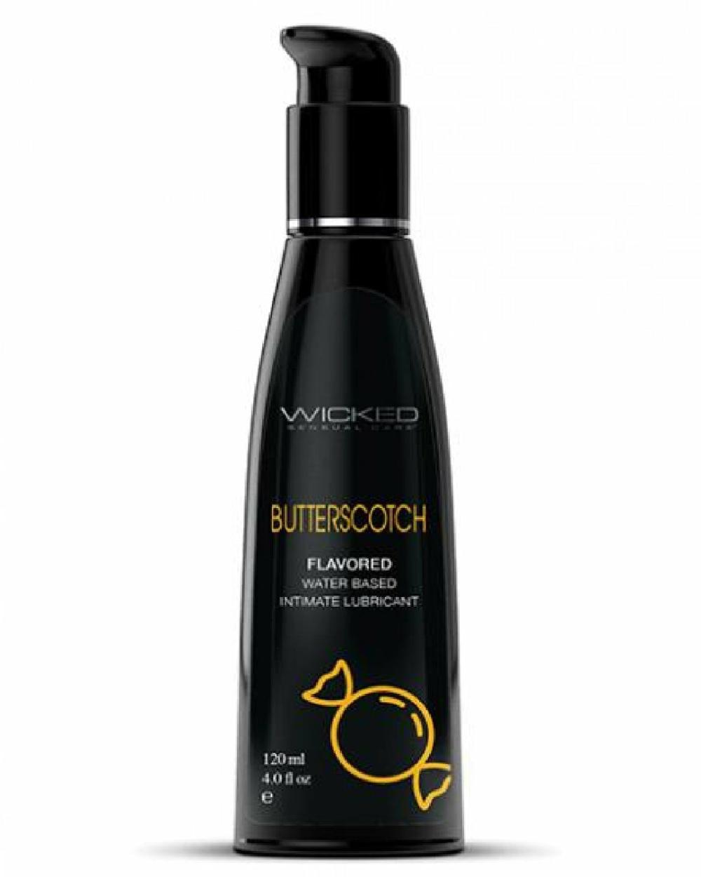 Lubes & Body | Wicked Aqua Butterscotch Flavored Water Based Lubricant 4 Oz Lubes & Body Lubes & Body