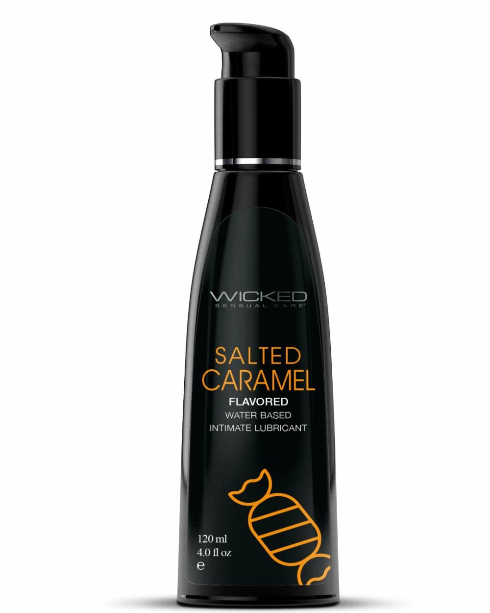 Lubes & Body | Wicked Aqua Salted Caramel Flavored Water Based Lubricant  4 Oz Lubes & Body Lubes & Body