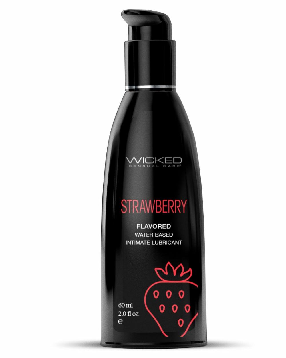 Lubes & Body | Wicked Aqua Strawberry Flavored Water Based Lubricant 2 Oz Lubes & Body Lubes & Body