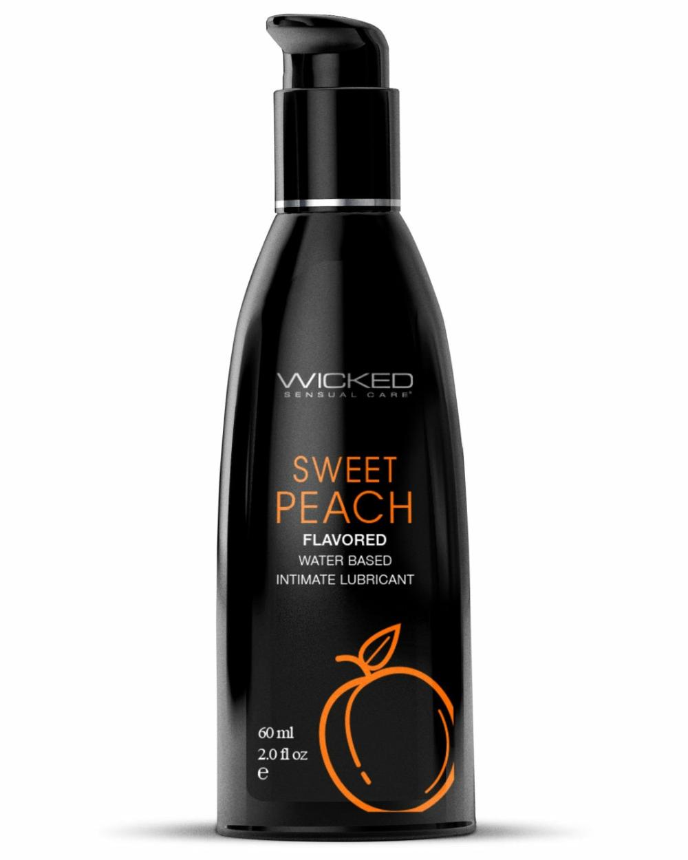 Lubes & Body | Wicked Aqua Sweet Peach Flavored Water Based Lubricant 2 Oz Lubes & Body Lubes & Body