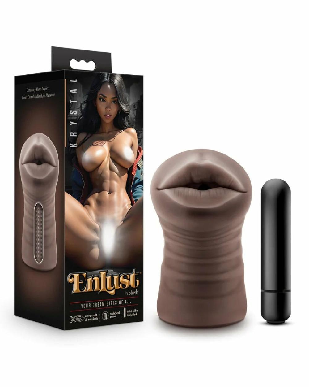 Penis Toys | Enlust Krystal Realistic Mouth Stroker With Ai Image Gallery – Chocolate Penis Toys Penis Toys