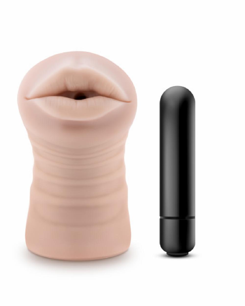 Penis Toys | M For Men Skye Vibrating Mouth Stroker – Vanilla Penis Toys Penis Toys