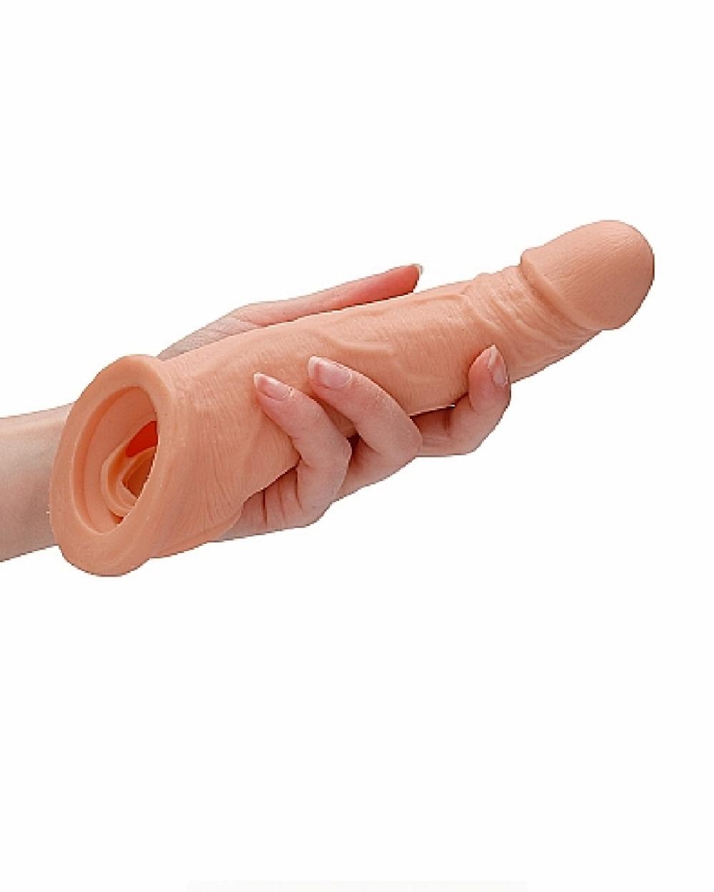 Penis Toys | Realrock 8 Inch Penis Extender Sleeve With Ball Strap – Vanilla Dildos Dildos