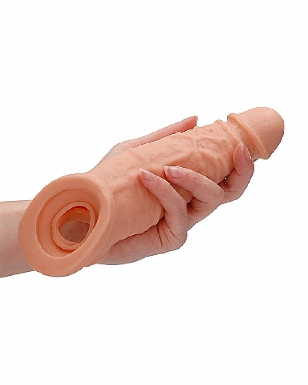 Penis Toys | Realrock 9 Inch Penis Extender Sleeve With Ball Strap – Vanilla Dildos Dildos