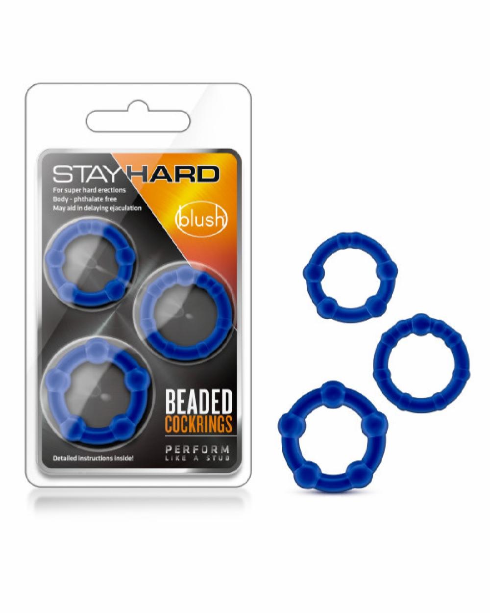 Penis Toys | Stay Hard Beaded Cock Ring 3 Pack – Various Colors Penis Toys Black