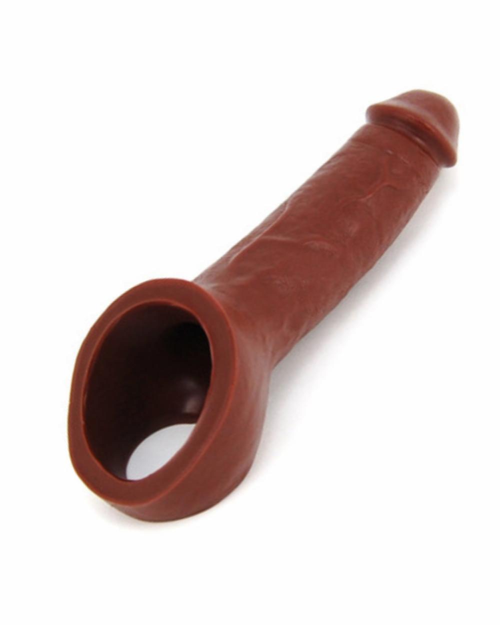 Penis Toys | Vixen Ride On 6.25 Inch Vixskin Silicone Penis Extension – Chocolate Dildos Dildos