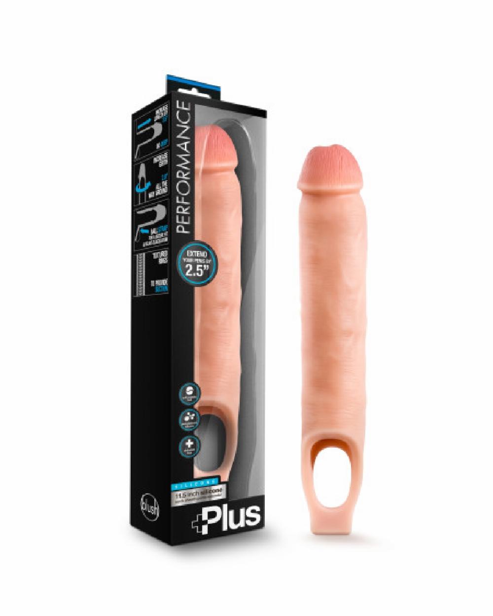 Sexual Health | Performance Plus 11.5 Inch Silicone Penis Extender – Vanilla Penis Toys Penis Toys