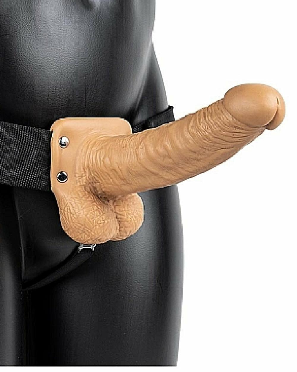 Sexual Health | Realrock 7 Inch Hollow Dildo With Balls & Strap-On Harness – Caramel Sexual Health Sexual Health