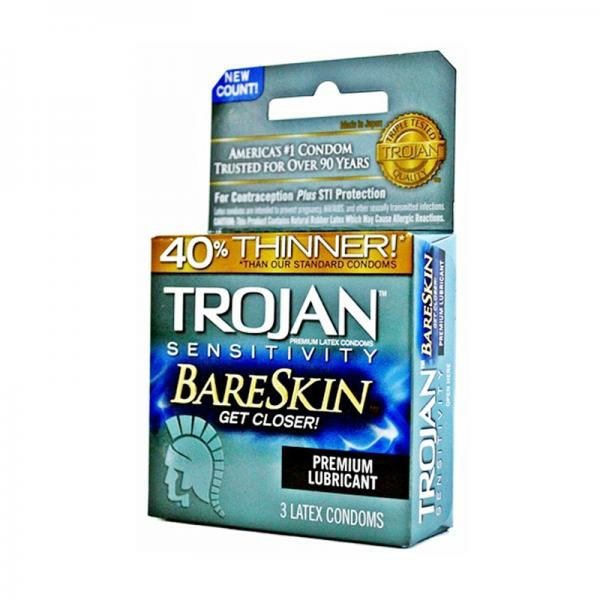 Sexual Health | Trojan Bareskin Thinner Latex Condoms (3 Pack) Sexual Health Sexual Health