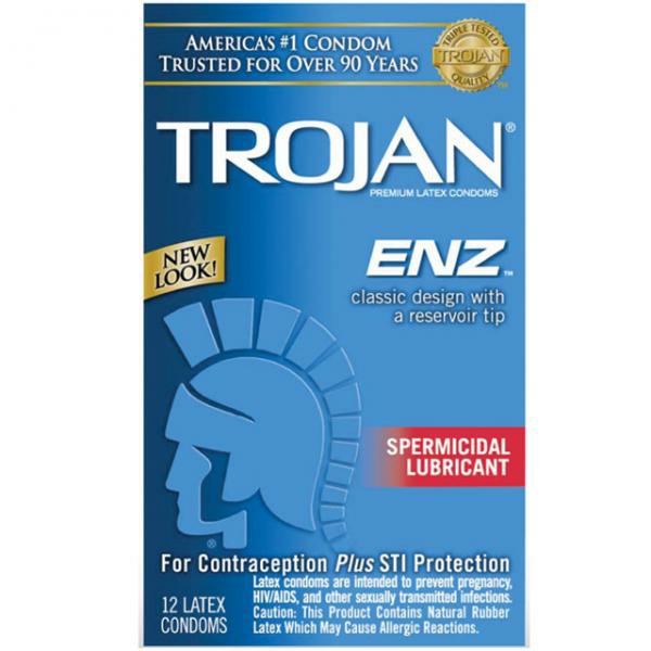 Sexual Health | Trojan Condom Enz With Spermicidal Lubricant 12 Pack Sexual Health Sexual Health