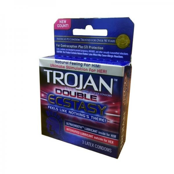 Sexual Health | Trojan Double Ecstasy 3 Pack Latex Condoms Sexual Health Sexual Health