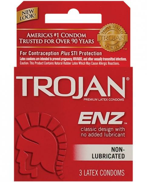 Sexual Health | Trojan Enz Non-Lubricated Condoms – Box Of 3 Sexual Health Sexual Health