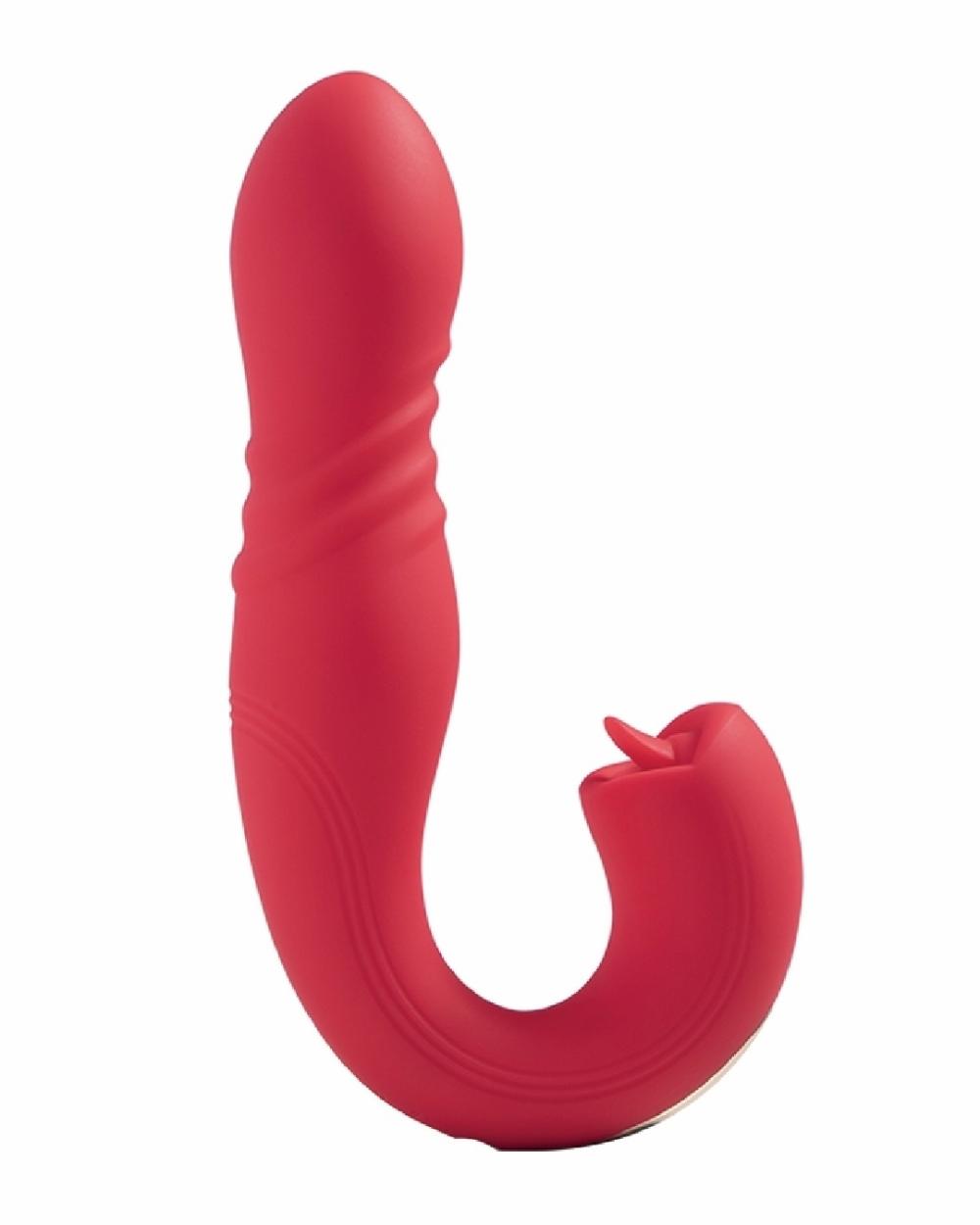 Vibrators | Joi App Controlled Thrusting Vibrator With Tongue  – Red Vibrators Vibrators