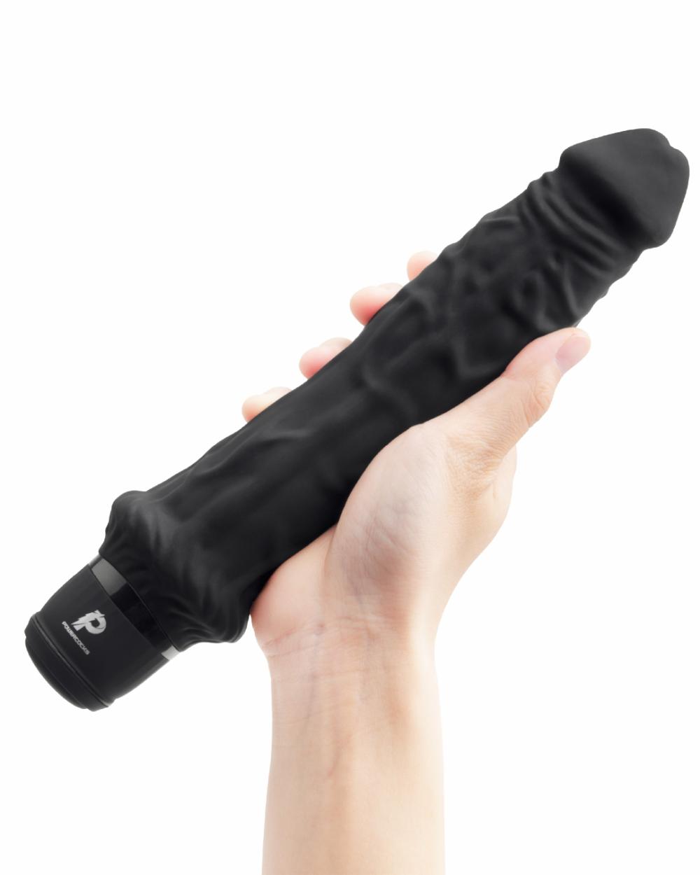 Vibrators | Powercocks Girthy 8 Inch Realistic Vibrating Dildo – Black Dildos Dildos