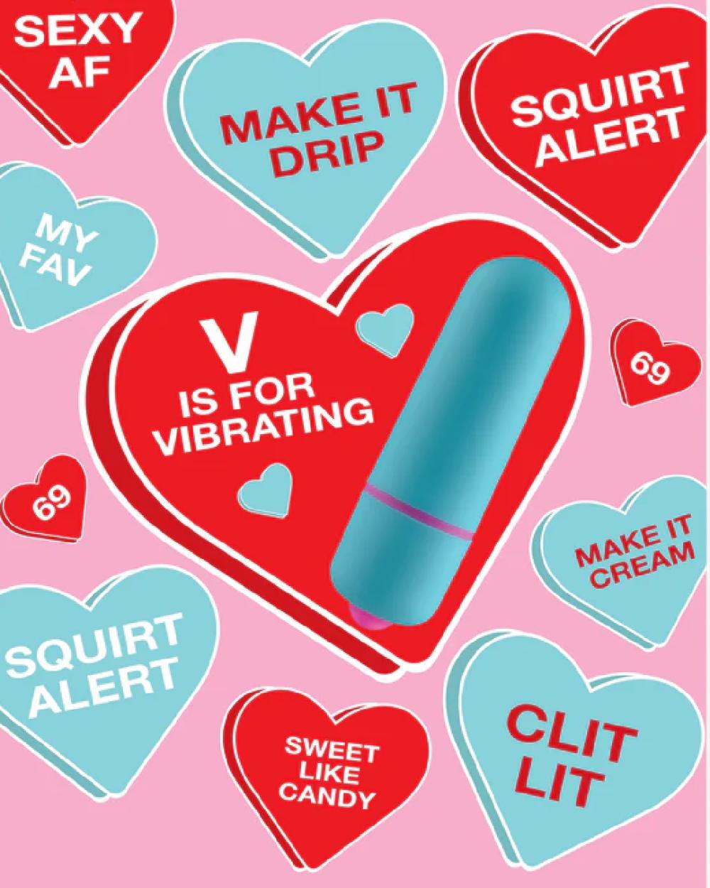 Vibrators | V Is For Vibrating Greeting Card With Mini Bullet Vibrator Vibrators Vibrators