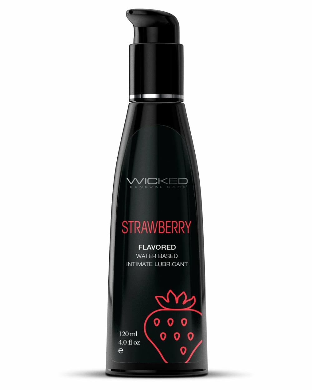 Lubes & Body | Wicked Aqua Strawberry Flavored Water Based Lubricant 4 Oz Lubes & Body Lubes & Body