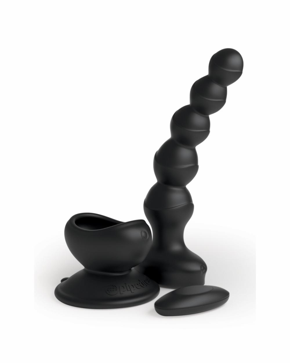 Anal Toys | Wall Banger Vibrating Black Anal Beads With Suction Cup Anal Toys Anal Toys