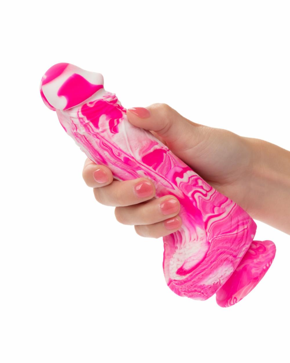 Dildos | Twisted Love Veiny 8 Inch Silicone Tie Dyed Dildo – Pink Dildos Dildos